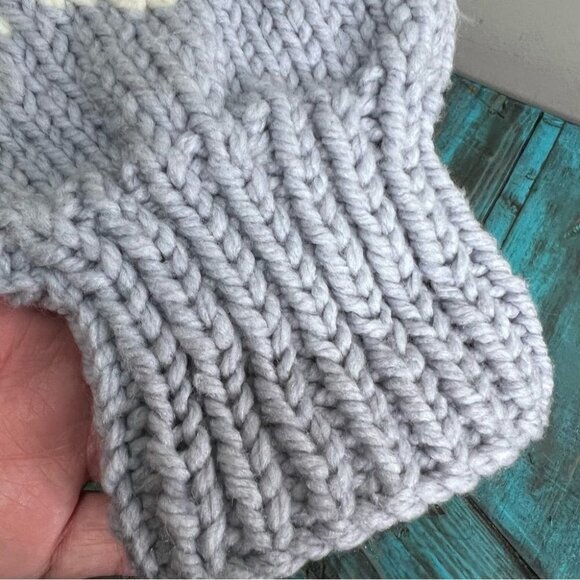 Vintage Handknit Cream & Blue Cardigan Cottagecore - Picture 16 of 16